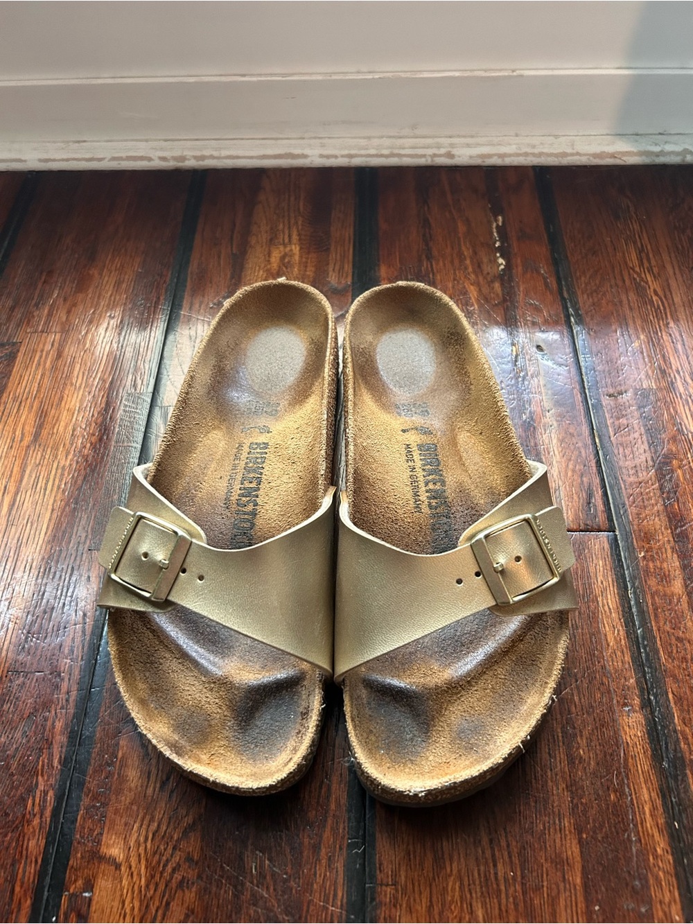 Birkenstock Kids Metallic Gold Single-Buckle Slip-On Sandals